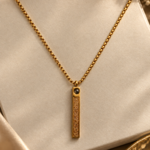Ayatul Kursi Stone Pendant Necklace With Arabic Calligraphy Islamic Jewelry